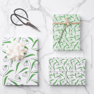 Feuille De Papier Cadeau Motif de neige blanc, Menthe