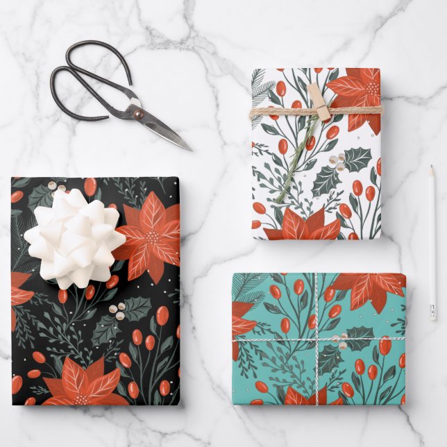 Feuille De Papier Cadeau Motif de Noël (Recto)