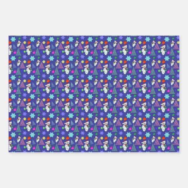 Feuille De Papier Cadeau Motif de Noël  (Devant 3)