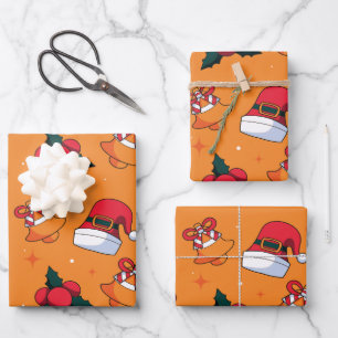 Feuille De Papier Cadeau Motif de Noël 90