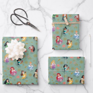 Feuille De Papier Cadeau Motif de Noël Disney Princess