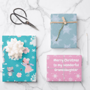 Feuille De Papier Cadeau Motif de Noël Pastel 🎄 subtil, texte personnalisé