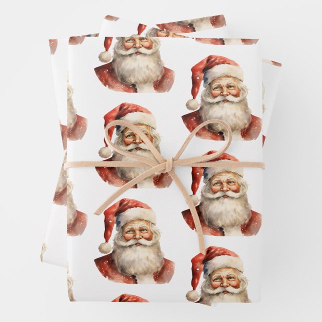 Feuille De Papier Cadeau Motif de Noël rétro (En situation)