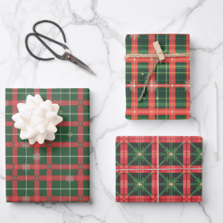 Feuille De Papier Cadeau Motif de Noël Tartan