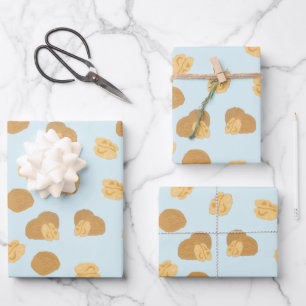Feuille De Papier Cadeau Motif de noix mignonnes