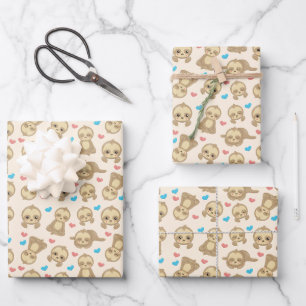 Feuille De Papier Cadeau Motif De Parfums, Mignons Parfums, Coeurs