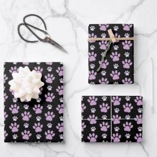 Feuille De Papier Cadeau Motif De Pâtes, Pâtes Lilac, Pâtes De Chien, Empre