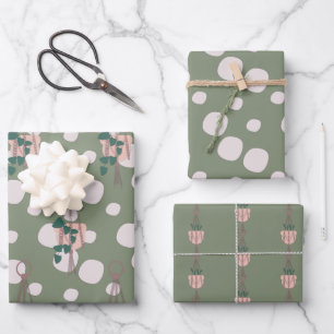 Feuille De Papier Cadeau Motif de points écartés de la macro Plante mignon