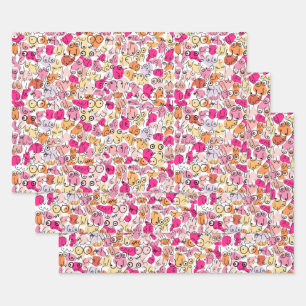 Feuille De Papier Cadeau motif de poitrine rose amusant