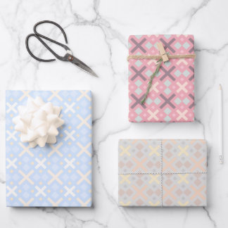 Feuille De Papier Cadeau Motif de Rectangle géométrique coloré Pastel