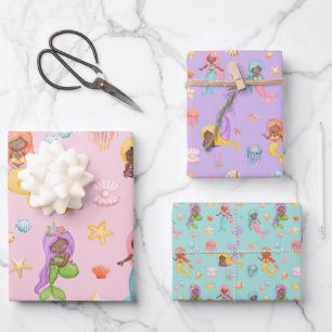 Feuille De Papier Cadeau Motif de sirène