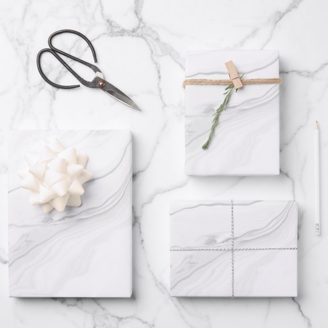 Feuille De Papier Cadeau Motif de texture en marbre gris (Recto)