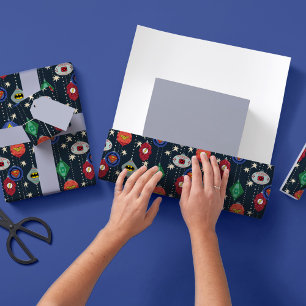 Feuille De Papier Cadeau Motif de vacances de la Ligue de la Justice