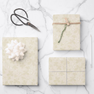 Feuille De Papier Cadeau Motif de vignes florales rétro vintage neutre