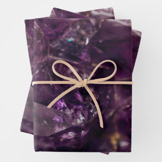 Feuille De Papier Cadeau Motif d'énergie en quartz de cristal Amethyst viol