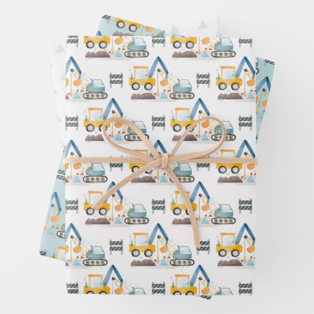 Feuille De Papier Cadeau Motif des digues de construction (En situation)