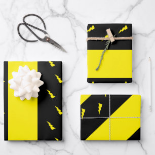 Feuille De Papier Cadeau motif des éclair jaunes