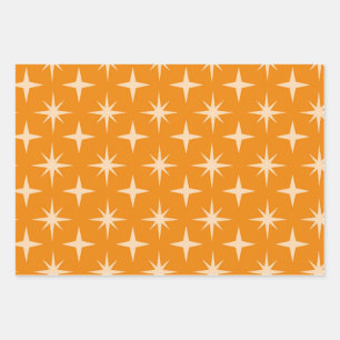Feuille De Papier Cadeau Motif des étoiles atomiques rétro du milieu du siè