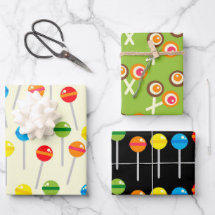 Feuille De Papier Cadeau motif des sucettes de bonbons