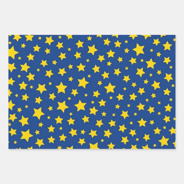 Feuille De Papier Cadeau Motif d'étoiles (Devant)