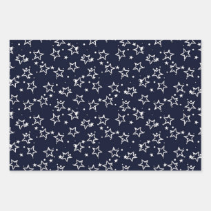 Feuille De Papier Cadeau Motif d'étoiles
