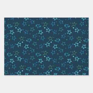 Feuille De Papier Cadeau Motif d'étoiles