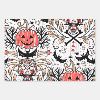 Feuille De Papier Cadeau Motif d'horreur d'Halloween