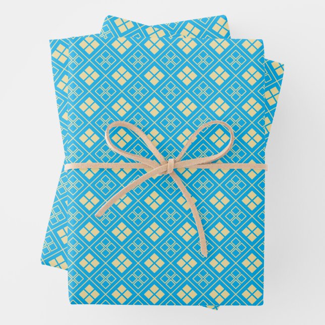 Feuille De Papier Cadeau Motif diamant (En situation)