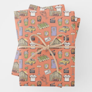 Feuille De Papier Cadeau Motif d'icônes colorées FRIENDS™