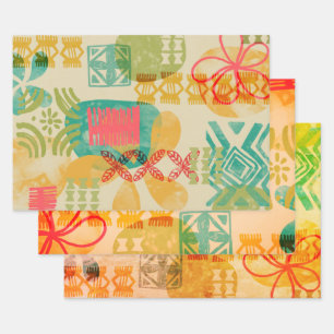Feuille De Papier Cadeau Motif d'impression hawaïen inspiré par Retro