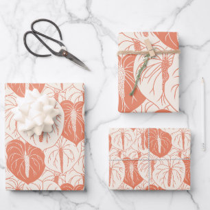Feuille De Papier Cadeau Motif d'impression moderne Hawaiian Anthurium