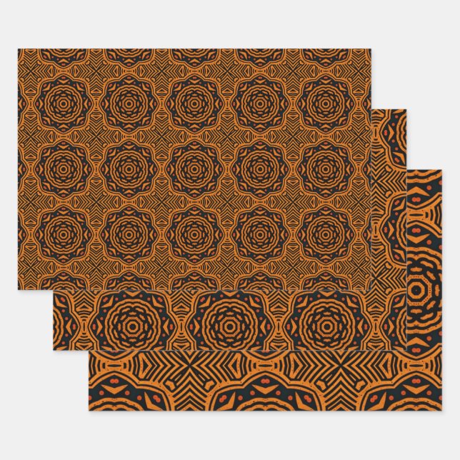 Feuille De Papier Cadeau Motif d'origine africaine no6 (Lot)