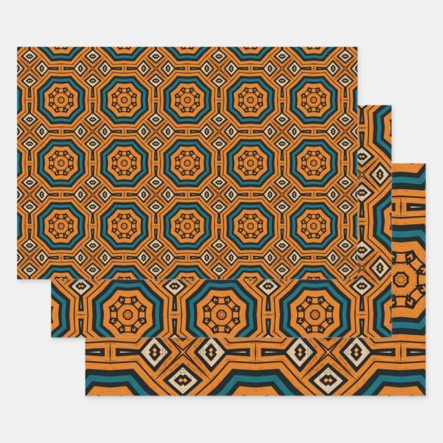 Feuille De Papier Cadeau Motif d'origine africaine no 10 (Lot)