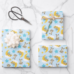 Feuille De Papier Cadeau Motif D'Ours, Mignonnes Ours, Nounours, Étoiles
