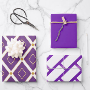 Feuille De Papier Cadeau Motif dynamique violet violet tendance