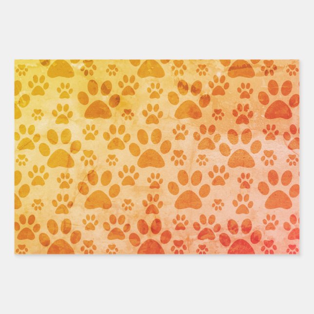 Feuille De Papier Cadeau Motif Empreinte de patte russe (Devant)