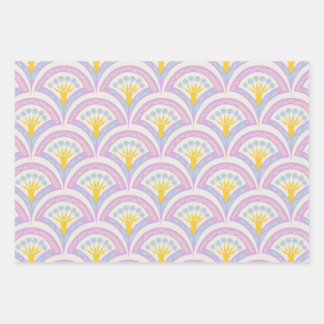 Feuille De Papier Cadeau Motif en coquille de couleur pastel
