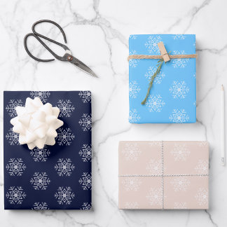 Feuille De Papier Cadeau Motif Festive Snowflakes