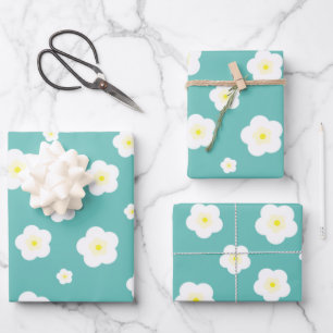 Feuille De Papier Cadeau Motif floral pourpre dégradé printanier moderne