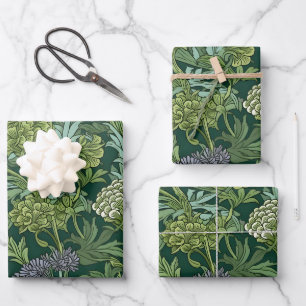 Feuille De Papier Cadeau Motif floral sans couture de style William Morris