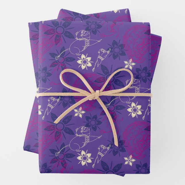 Feuille De Papier Cadeau Motif Floral Tuk & Ongi (En situation)
