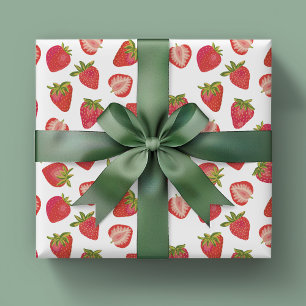 Feuille De Papier Cadeau Motif fraise