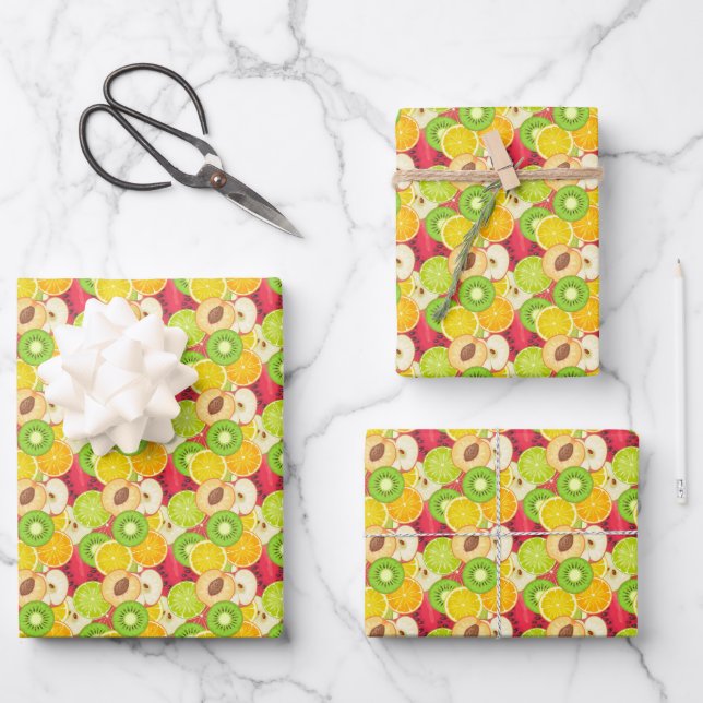 Feuille De Papier Cadeau Motif Fun Coloré (Recto)