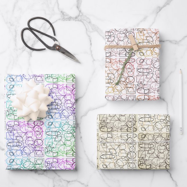 Feuille De Papier Cadeau Motif géométrique Abstrait | Filtres Carrelés et 6 (Recto)