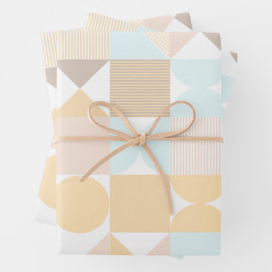 Feuille De Papier Cadeau Motif géométrique Abstrait Pastel Soft Color