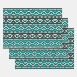 Feuille De Papier Cadeau Motif géométrique du sud-ouest ethnique enveloppem