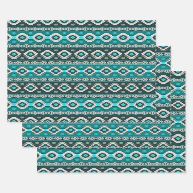 Feuille De Papier Cadeau Motif géométrique ethnique du Sud-Ouest (Lot)