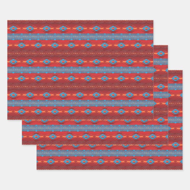 Feuille De Papier Cadeau Motif géométrique ethnique du Sud-Ouest (Lot)