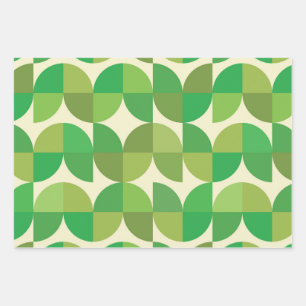 Feuille De Papier Cadeau Motif géométrique moderne du milieu du siècle mode