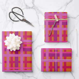 Feuille De Papier Cadeau Motif géométrique moderne en violet 